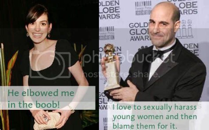 Anne Hathaway was sexually harassed by Stanley Tucci