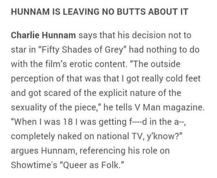 Charlie Hunnam goes shirtless & says words for V Man: would you hit it?