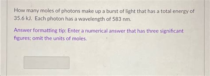 How do you find the moles of photons?