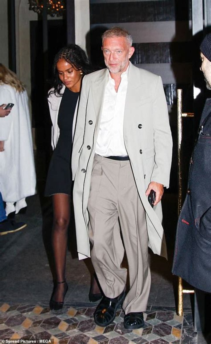 Vincent Cassel stepped out at Paris Fashion Week with new girlfriend Narah Baptista